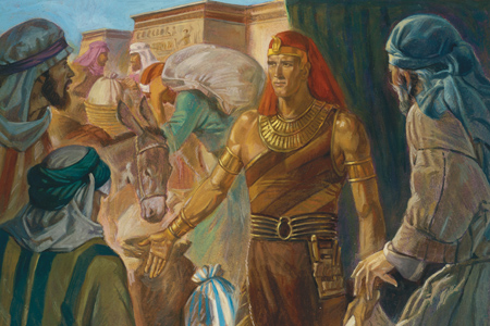 Joseph of egypt gives grain during famine